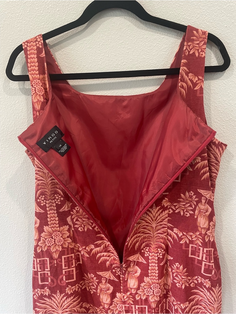 Virgo Vintage Lined Print Dress - Picture 5 of 13